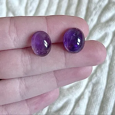 Lot 2 cabochons Améthystes pierre naturelle – création bijoux – lithotherapie – ésotérique